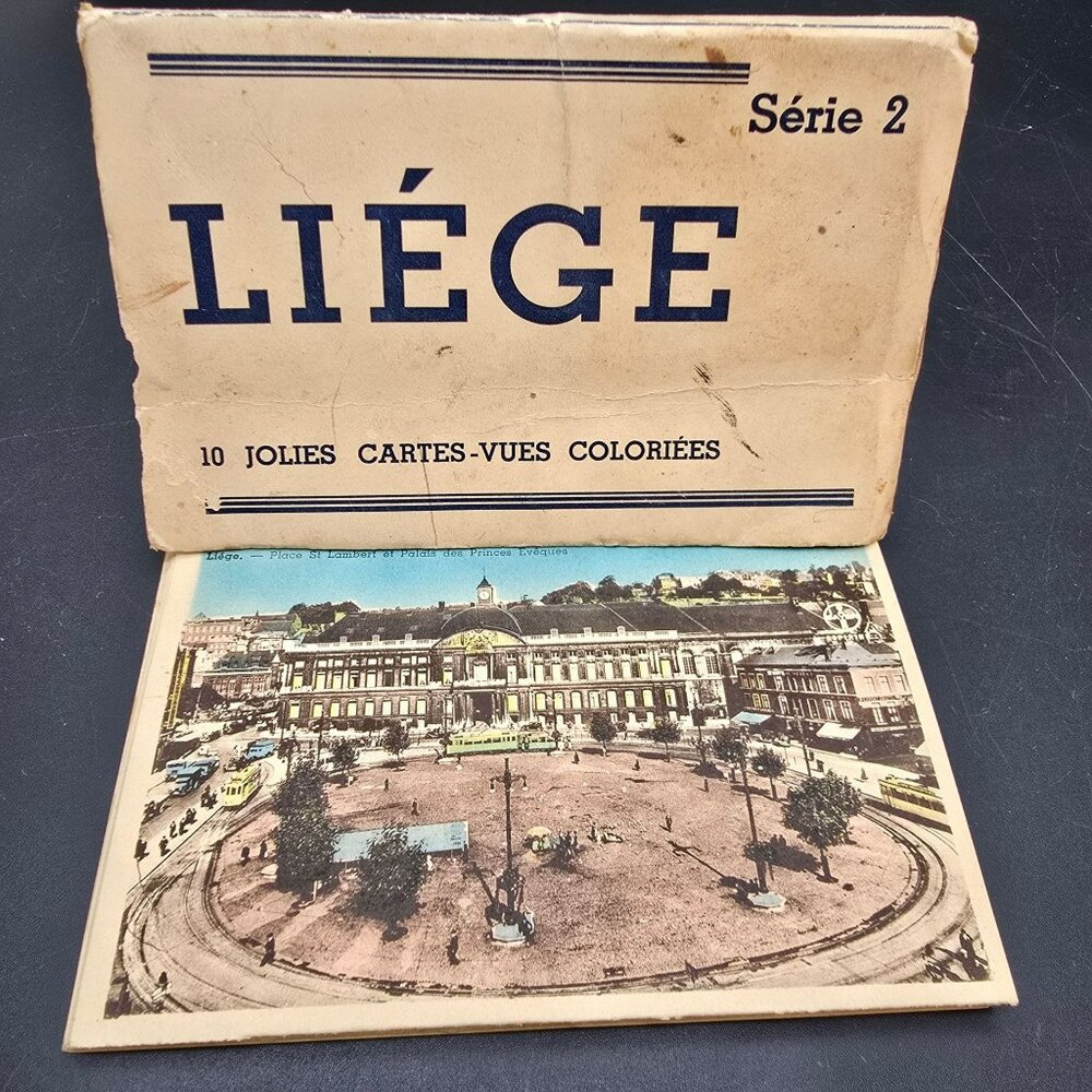 Vintage Liège Série 2 10 Colorized Postcard Views Accordion Set CR2007